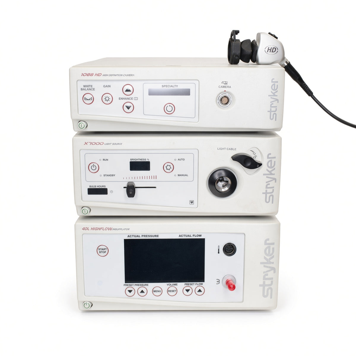 Stryker 1088 HD Digital Camera System with X7000 light source and 40L insufflator - Video Systems | Chicago Medical Sales