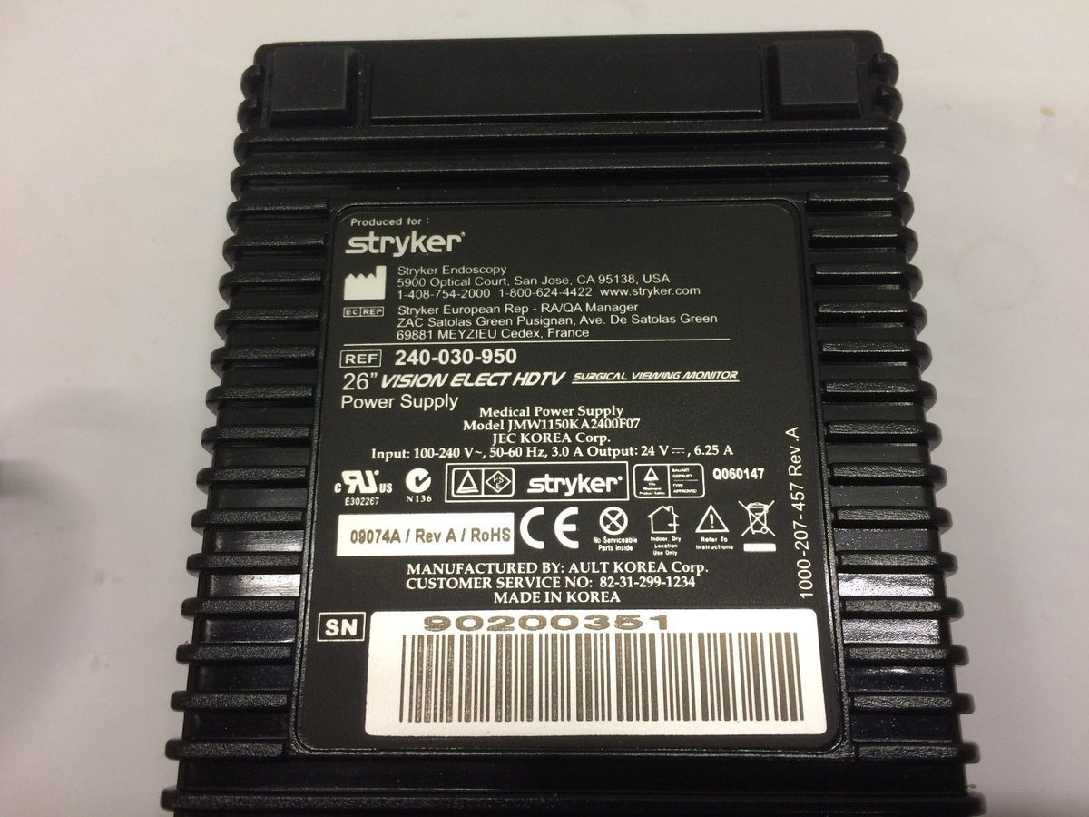 Stryker Power Supply/Adapter for 26" Vision Elect Monitor PN 240-030-950